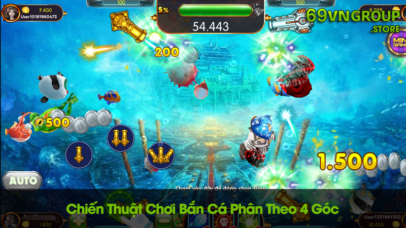 Chiến thuật chơi Bắn cá phân theo 4 góc